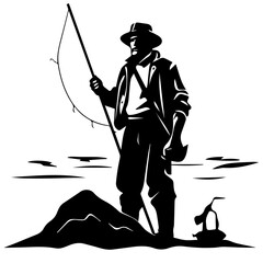 Man with fishing rod