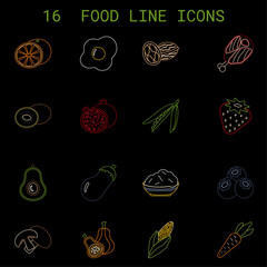 set of food and vegetables