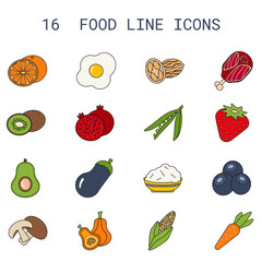 set of fruits and vegetables