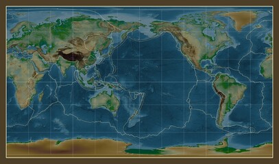 Tectonic plates. Physical. Patterson Cylindrical projection 180