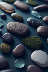 Pebbles stones. AI generated illustration