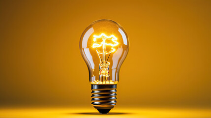 colorful electric glowing light bulb, orange, bold and vibrant, business concept	