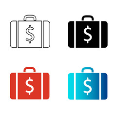 Abstract Business Briefcase Silhouette Illustration