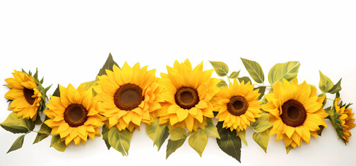 sunflower frame design sunflowers border card template. AI Generated.