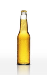 glass bottle with light beer