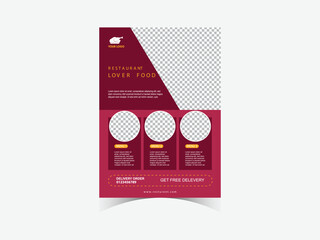Restaurant Flyer Design Vector Illustrations
