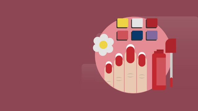 flat animation video of nail polish
