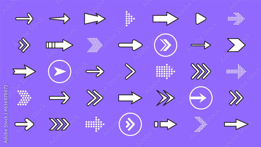 Poster arrows modern set icon. arrow vector icon. collection different arrows. cursor icons. arrows for web
