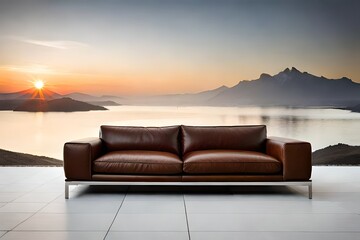 sofa in the sunset