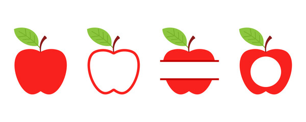 Apple monogram set icon. Clipart image isolated on white background