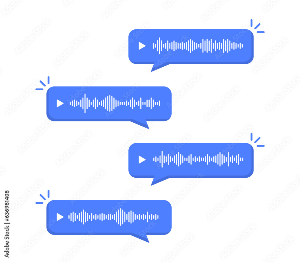 Poster voice message bubbles. voice notes. message bubble for social media. audio message. record voice mes