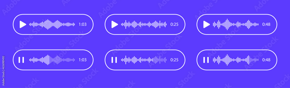 Poster voice message bubbles. voice notes. message bubble for social media. audio message. record voice mes