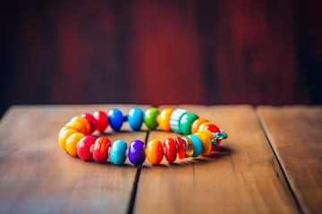 colorful bracelet with friendship - obrazy, fototapety, plakaty
