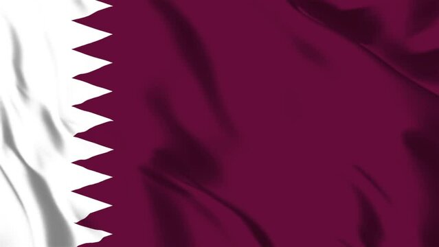 カタールの国旗がはためいています。30秒でループします。