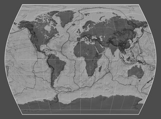 Tectonic plates. Bilevel. Times projection 0