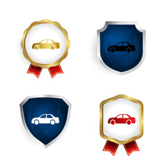 Abstract Car Side View Badge and Label Collection