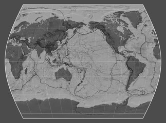 Tectonic plates. Bilevel. Times projection 180