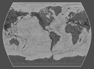 World map. Bilevel. Times projection. Meridian: -90 west