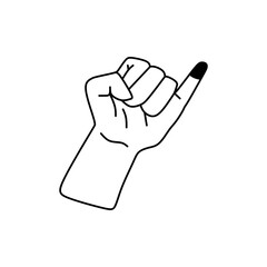 Inked finger for voter sign icon in outline style. Vector illustration of election and voting design element in trendy style. Editable graphic resources for many purposes.