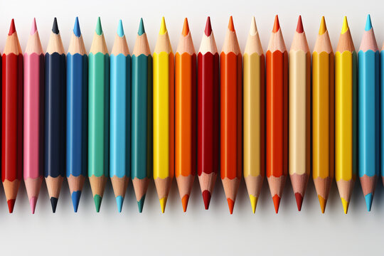 Color pencils isolated on a white background. 