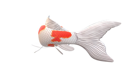 Koi Carp fish isolated on a Transparent Background