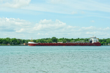 great lakes ship on the st clair river in ontario