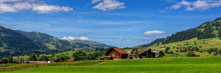 Fototapeta na wymiar Paysage rural en été dans le centre de la Suisse