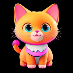 Obraz premium Cute cartoon cat isolated on background. Vector illustration for your design.