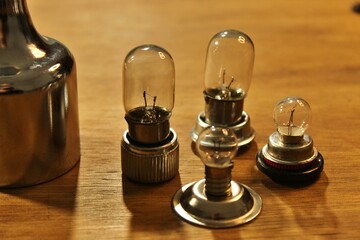four lamps on the table