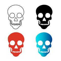 Abstract Human Skull Silhouette Illustration