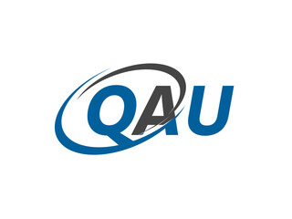 Obraz premium QAU letter creative modern elegant swoosh logo design