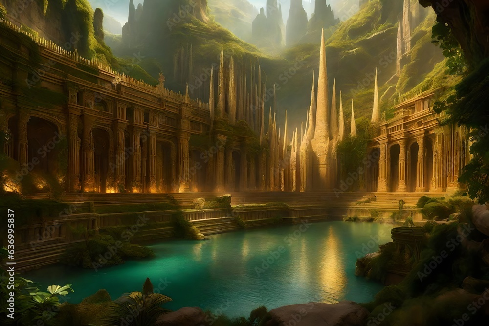 Poster agartha is a mythical realm often depicted as an intricate subterranean city hidden beneath the eart