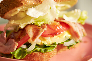 sandwich with ham and vegetables