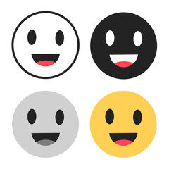 Fototapeta premium Abstract Modern Smiling Face Silhouette Illustration