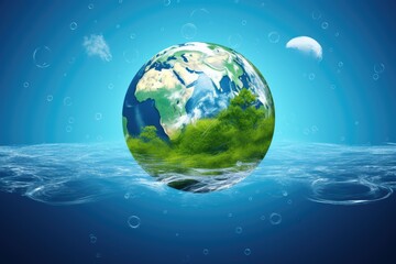 Fototapeta premium Planet Earth with its abundant water resources