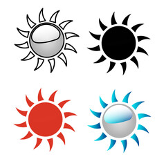 Abstract Modern Sun Silhouette Illustration