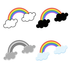 Abstract Modern Weather Rainbow Silhouette Illustration