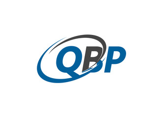 QBP letter creative modern elegant swoosh logo design