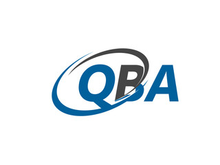 Obraz premium QBA letter creative modern elegant swoosh logo design