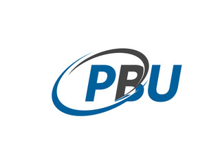 PBU letter creative modern elegant swoosh logo design