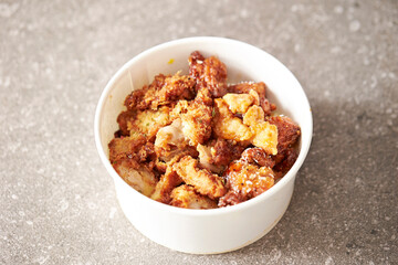 Fried chicken in a container
