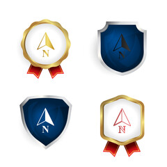 Abstract North Arrow Badge and Label Collection