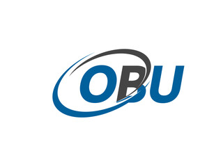 Obraz premium OBU letter creative modern elegant swoosh logo design