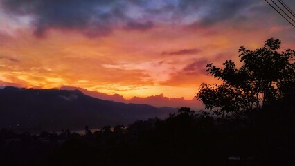 sunset over the mountains
