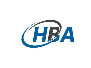 HBA letter creative modern elegant swoosh logo design