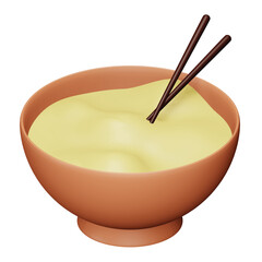 Bowl 3d rendering isometric icon.