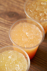 Assorted cool drinks in takeaway cups