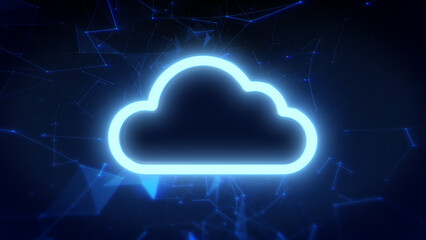 Cloud technology internet data storage, database and mobile server concept internet icons.