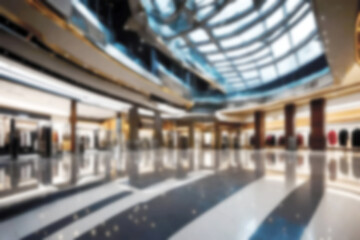 Abstract blurred shopping mall illustration background. Defocus interior concept about modern luxury retail shopping mall store commercial in asia business building.