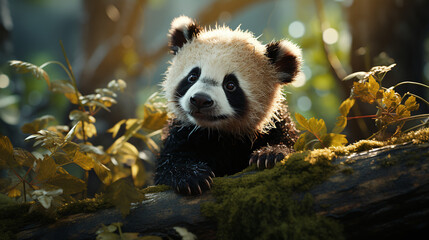 Innocent Panda Bear Baby. 